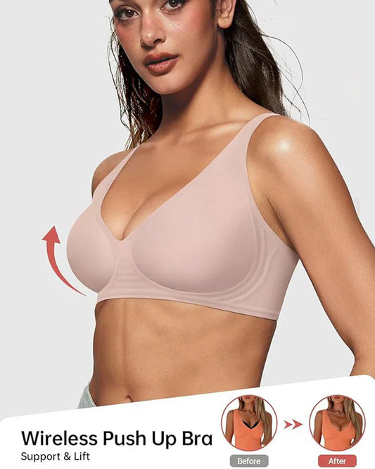 🍃Summer Hot Sale 50% OFF⏰Deep V Plunge Push-up Wirefree Seamless Jelly Bra