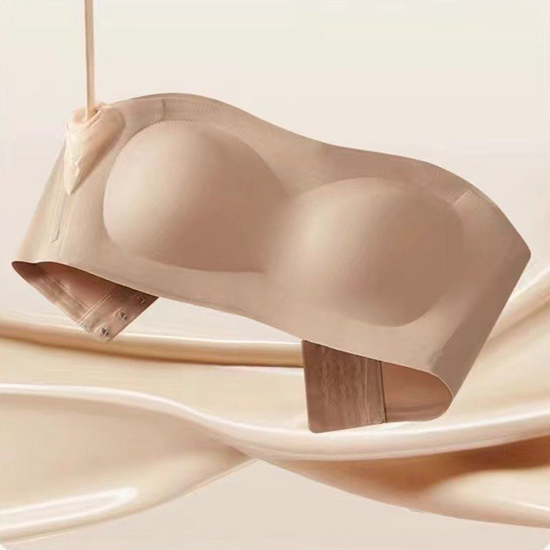 ⛱️Last Day Special Price $17.99!!💞Womens Strapless Bras Push Up Bandeau Bra Non Slip Wireless Supportive Padded Bras Seamless Comfortable Tube Jelly Bra