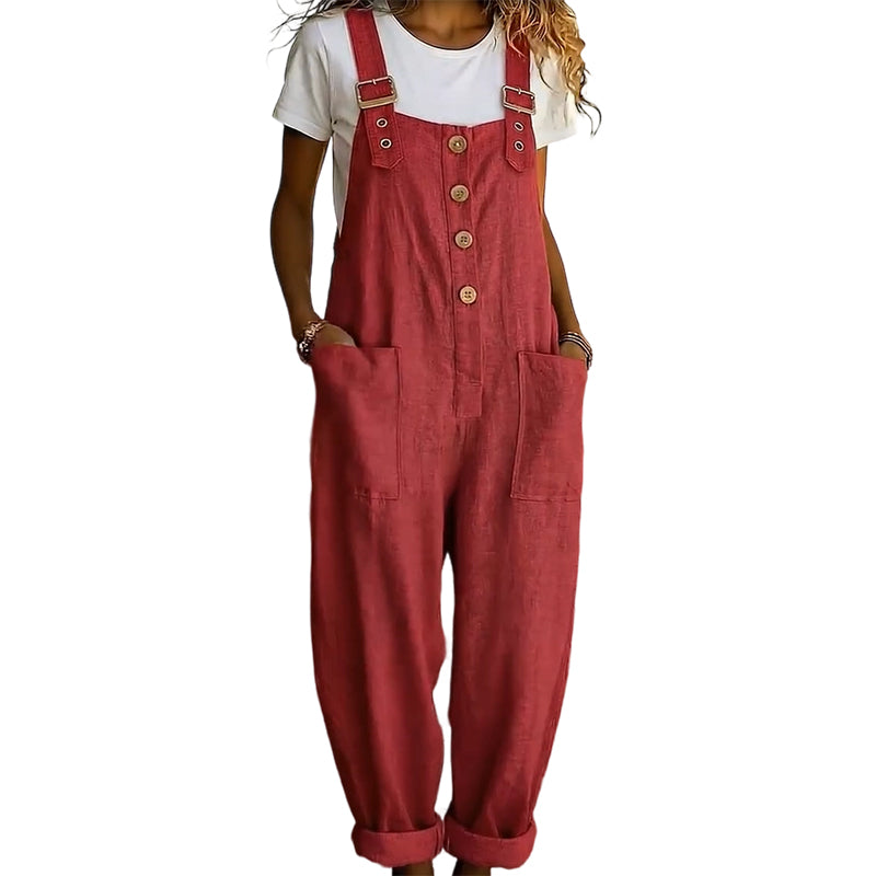 ๐ LIMITED TIME 50% OFF! ๐ฟ Women's Casual Loose Fit Overalls โ Button Front, Deep Pockets, Relaxed Style ๐