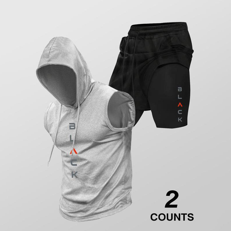 ๐๏ธโ50% OFF NOW! ๐ช Menโs Sleeveless Hoodie & Shorts Set โ Athletic & Casual Fit โ Breathable & Quick-Dry ๐๏ธโโ๏ธ