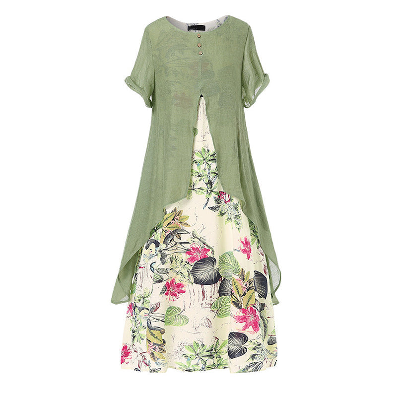 👗New Arrivals 50% OFF💥Women's Layered Look Floral Print Casual Dress