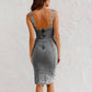 🍹2026 New Style🌤️Curvy-Friendly Denim Bodycon – U-Neck Cami Style That Turns Heads!