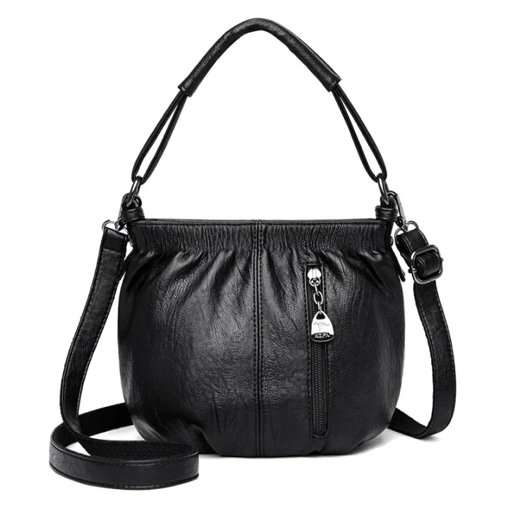 ⏳Time-Limited Special⏰ Pleated Bucket Leather Handbag – Soft Material, Adjustable Strap & Chic Casual Style ✨