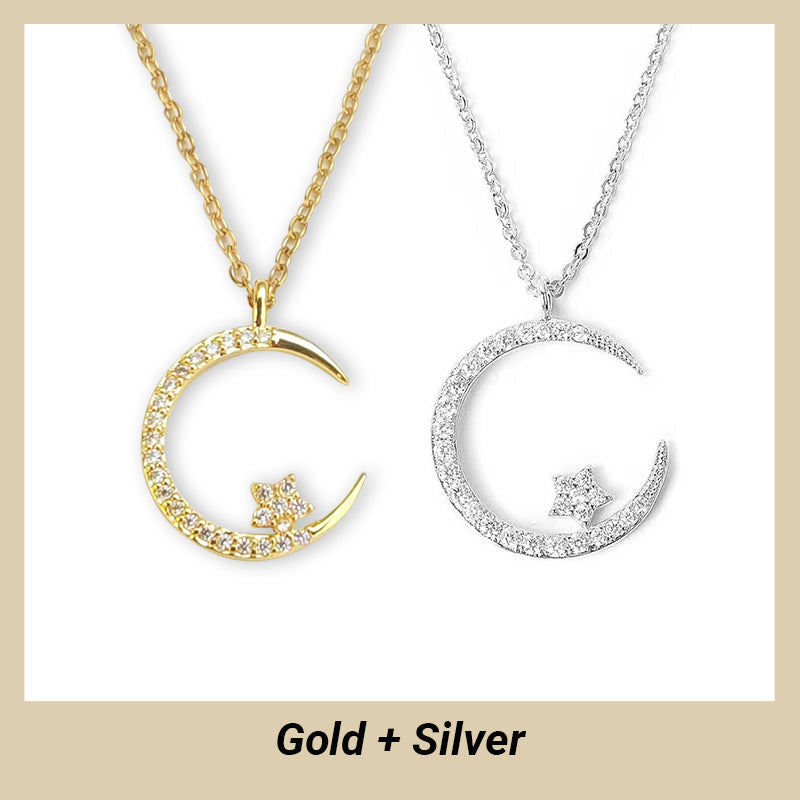✨ Moon & Star Necklace — A Timeless Gift for Mom 💖