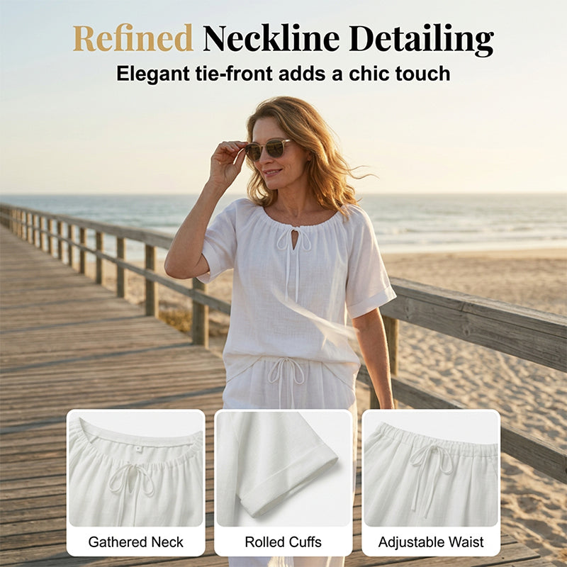 Hot Pick 50%OFF⏰Drawstring Top & Pants✨Women's Loungewear Set, Casual Daily Style