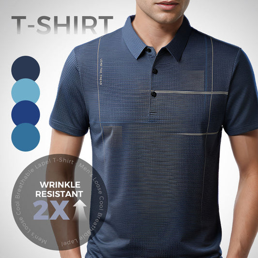 ⏳ Limited time 50% off! 💥Men's Loose Cool Breathable Lapel T-Shirt