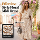 🔥Last Day Special Sale 60% OFF!!💝Women Casual Floral Printed Midi Dress