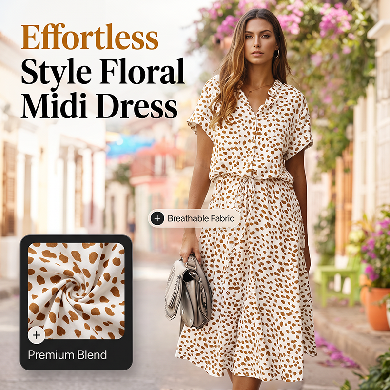 🔥Last Day Special Sale 60% OFF!!💝Women Casual Floral Printed Midi Dress