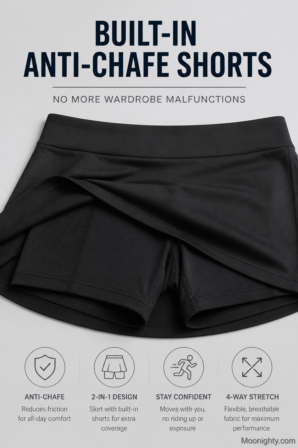 🌟Last Day Special Discount - 50%Off!!!🎁Anti-Chafing Active Skort – Super soft and comfortable🔥