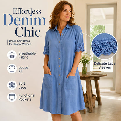 ⏳Limited-time 50% off⏰🔥Women's Casual Loose Fit Denim Dress with Pockets