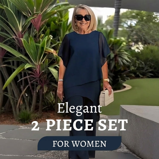 💝Summer Fashion Chiffon Ladies Plus Size Two Piece Set