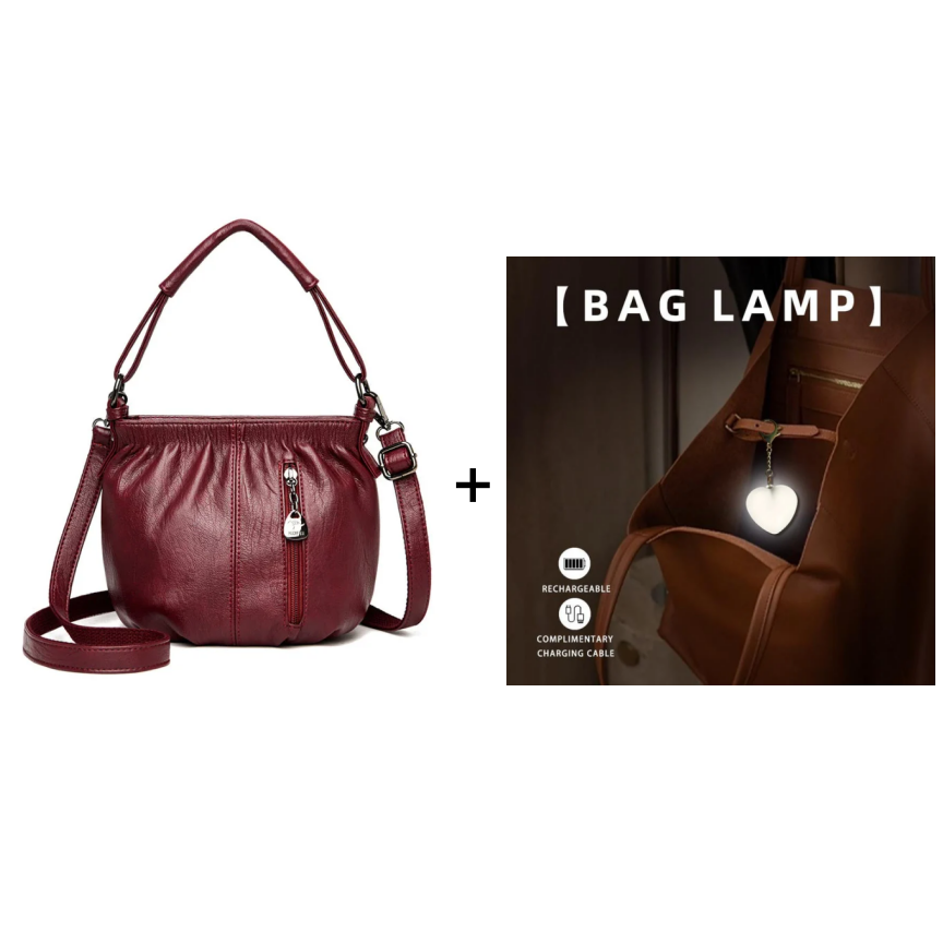 ⏳Time-Limited Special⏰ Pleated Bucket Leather Handbag – Soft Material, Adjustable Strap & Chic Casual Style ✨