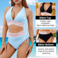 🔥Summer Sale🔥High Waisted Tummy Control Color Block Bikini Sets