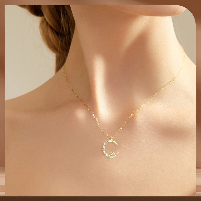 ✨ Moon & Star Necklace — A Timeless Gift for Mom 💖