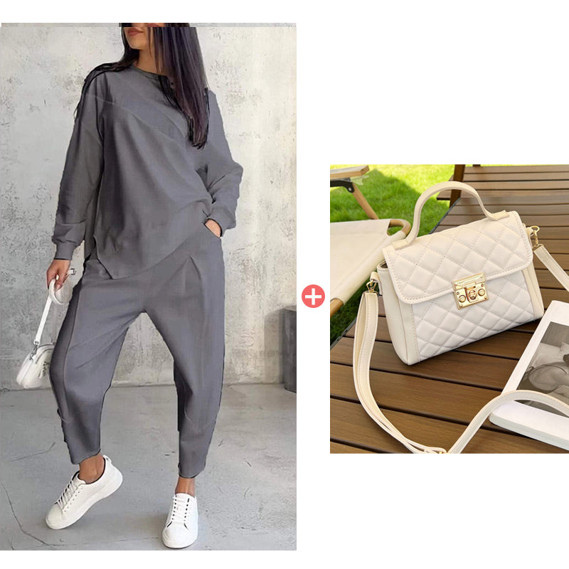⏰ Now only 50% off!🔥Women's Irregular Hem Top & Casual Pants Set