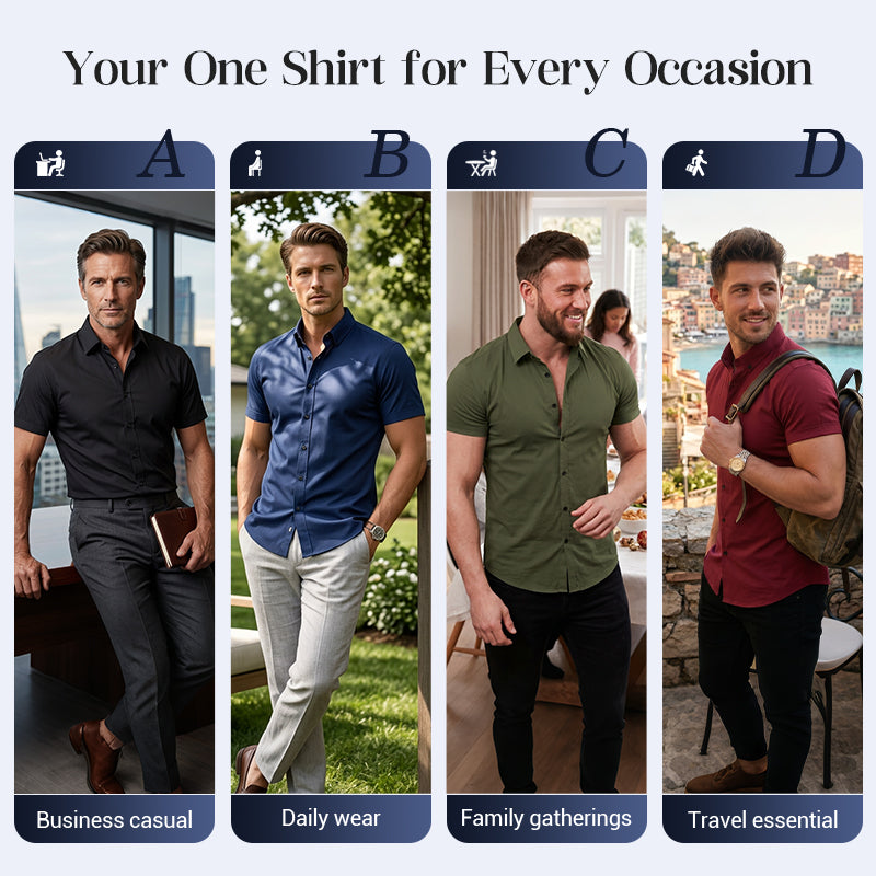 👔 50% OFF NOW! ✨ Men's Non-Iron Button Up Shirts – Wrinkle-Free, Premium Cotton & Classic Fit 👕