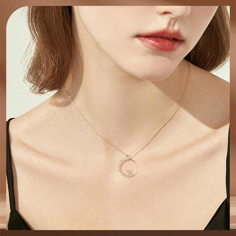 ✨ Moon & Star Necklace — A Timeless Gift for Mom 💖