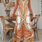 💥LAST DAY SALE 60% OFF🎁Women’s Retro Print V-Neck Sleeveless Maxi Dress