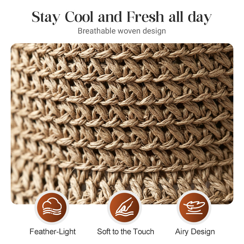 🎀 50% DISCOUNT 👒 | Straw Hat with Retro Bow – Foldable & Breathable for Summer