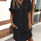 ⏳Time-Limited Special⏰Women's Buttoned Short Sleeve Pocket Casual Shirt Dress