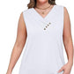 💐2026 Women’s Button Down V Neck Loose Fit Tank Top