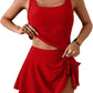 🩱Summer Hot Sale 50% OFF☀️🌊Women's Tummy Control Two Piece Swimsuit High Waisted Tank Top with Swim Skirt