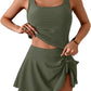 🩱Summer Hot Sale 50% OFF☀️🌊Women's Tummy Control Two Piece Swimsuit High Waisted Tank Top with Swim Skirt