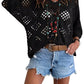 🥰Summer Sale💛Womens Bohemian-Inspired Beige Crochet Top With V-Neck
