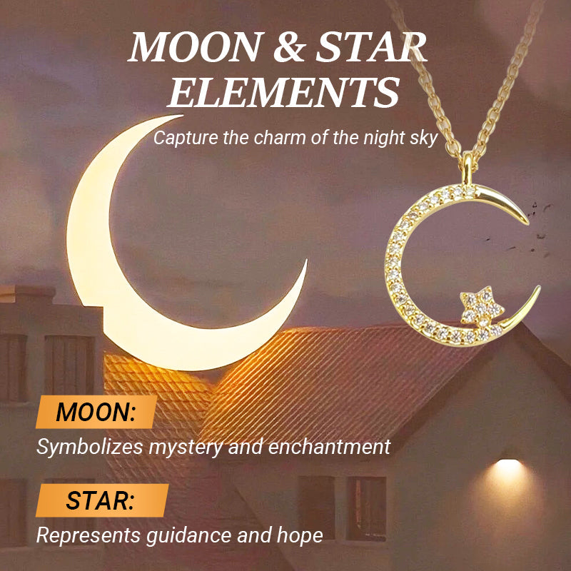 ✨ Moon & Star Necklace — A Timeless Gift for Mom 💖