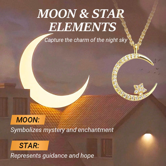 ✨ Moon & Star Necklace — A Timeless Gift for Mom 💖