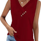 💐2026 Women’s Button Down V Neck Loose Fit Tank Top