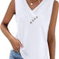💐2026 Women’s Button Down V Neck Loose Fit Tank Top