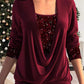🎄Sequin Loose Smocked Fake Two-Piece Top