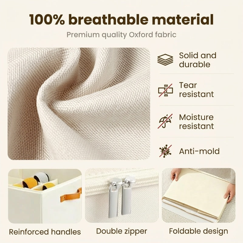 ⏰🔥LIMITED TIME 50% OFF! 👟 Fabric Shoe Organizer Storage Box – Foldable, Large Capacity, Dustproof & Breathable for Closet & Bedroom 🧺✨-UK
