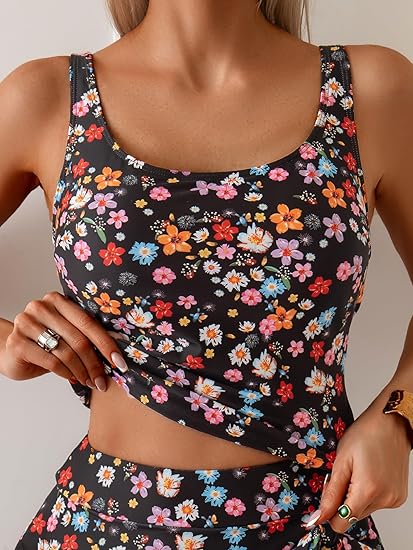 🩱Summer Hot Sale 50% OFF☀️🌊Women's Tummy Control Two Piece Swimsuit High Waisted Tank Top with Swim Skirt