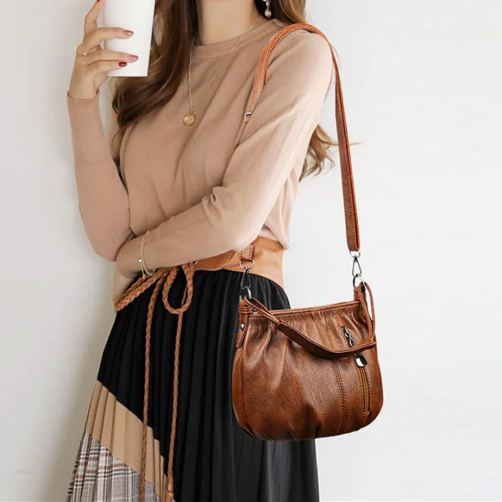 ⏳Time-Limited Special⏰ Pleated Bucket Leather Handbag – Soft Material, Adjustable Strap & Chic Casual Style ✨
