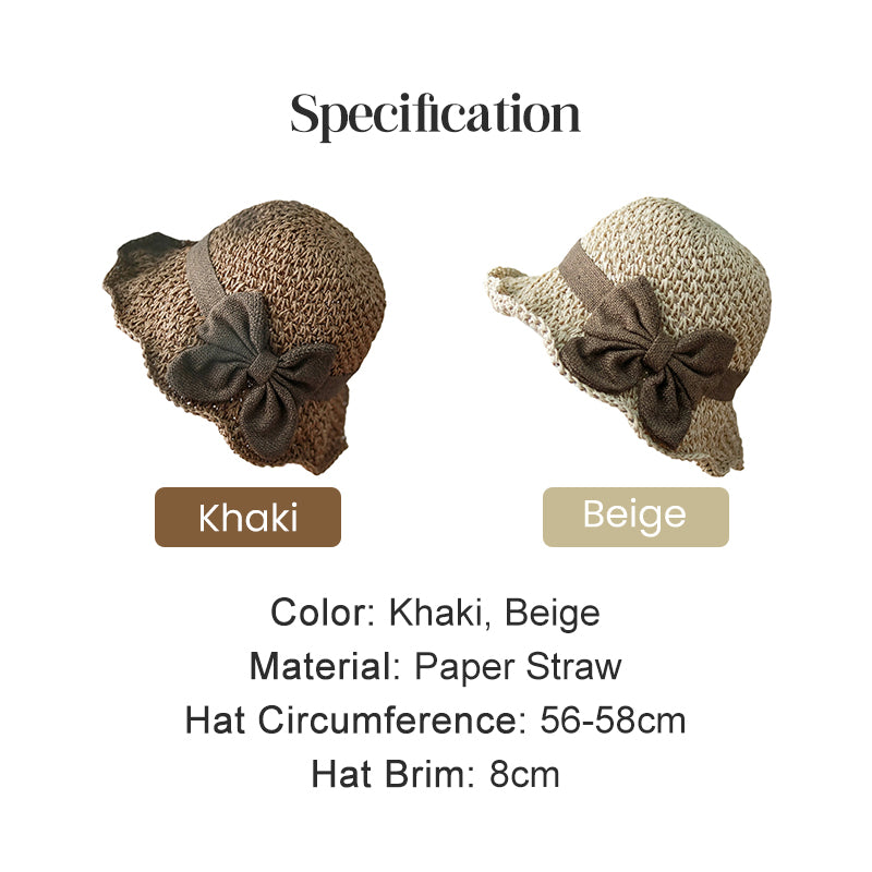 🎀 50% DISCOUNT 👒 | Straw Hat with Retro Bow – Foldable & Breathable for Summer