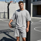 Men's Casual Solid Color Two-Piece Shorts Set