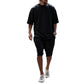 Men's Casual Solid Color Two-Piece Shorts Set