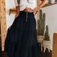 👗 LIMITED-TIME 50% OFF! ✨ Denim Maxi Skirt – High Waist, Tiered, A-Line, Button Front ✨