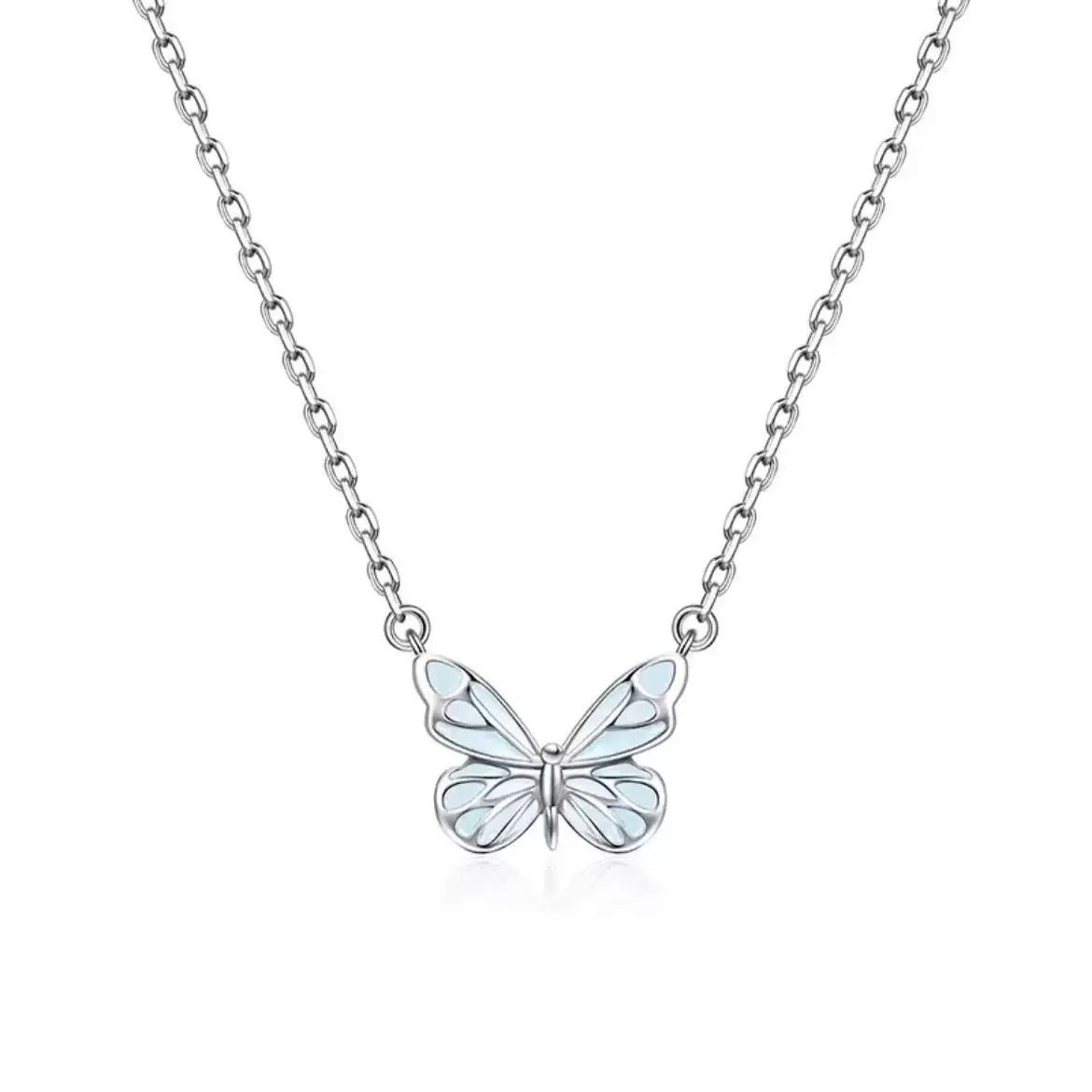 🦋 Blue Butterfly Necklace for Mom – Comes with Gift Box & Card