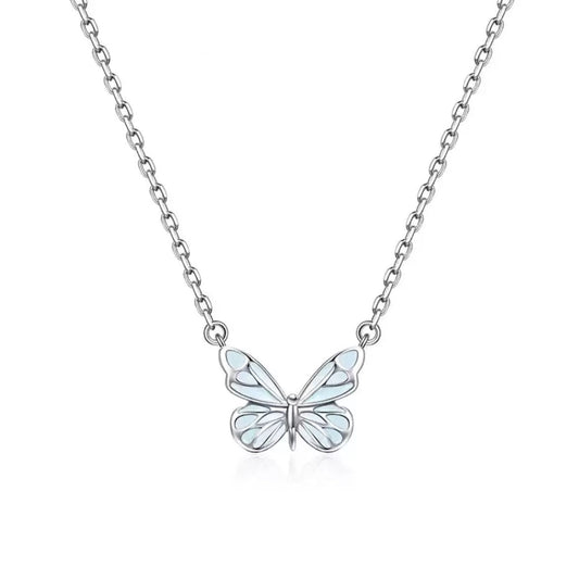 🦋 Blue Butterfly Necklace for Mom – Comes with Gift Box & Card