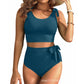 💥Last Day Special Sale 49% OFF🩱Double Tie Shoulder High Waist Tummy Control Bikini Set