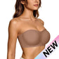⛱️Last Day Special Price ＄17.99!!💞Womens Strapless Bras Push Up Bandeau Bra Non Slip Wireless Supportive Padded Bras Seamless Comfortable Tube Jelly Bra