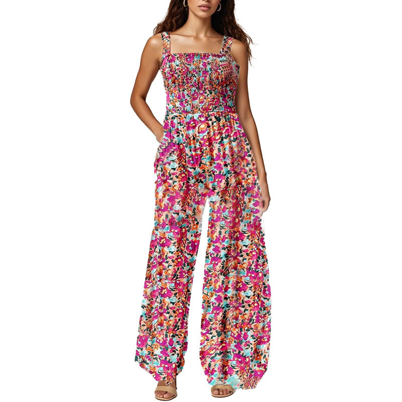 🌼 Women’s Casual Printed Sleeveless Overalls Jumpsuit – Comfortable, Stylish & Effortless Summer Wear 🏖️✨