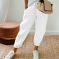 👖🌞Casual Cotton and Linen Pants for Women – Breathable, High-Waisted & Ankle-Length Elegance🤍