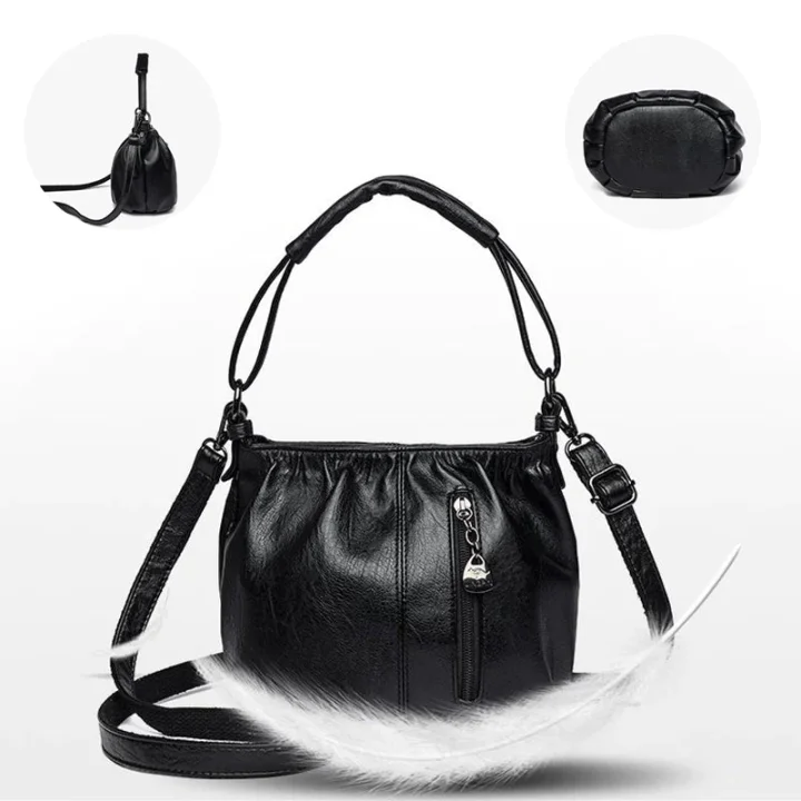 ⏳Time-Limited Special⏰ Pleated Bucket Leather Handbag – Soft Material, Adjustable Strap & Chic Casual Style ✨