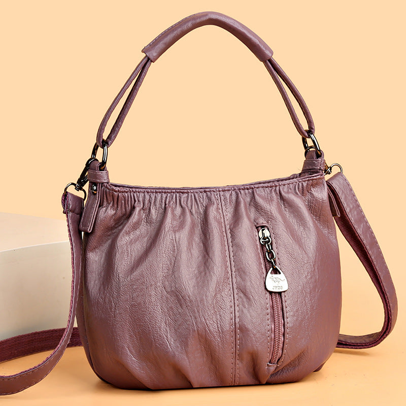 ⏳Time-Limited Special⏰ Pleated Bucket Leather Handbag – Soft Material, Adjustable Strap & Chic Casual Style ✨