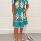 🌸Spring Specials  50%OFF🌸Geometric Pattern Multi Print Square Neck Dress