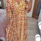🔥 LIMITED TIME 50% OFF! 👗 Vacation Casual Print V-Neck Waist Wrap Long Dress – 2459+ Sold! Flexible On & Off Shoulders 🌸